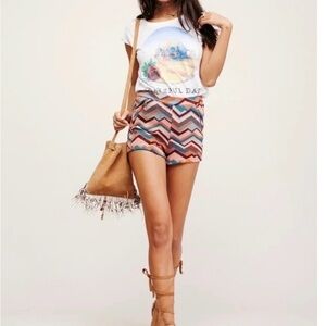 Free People Multicolor High Waist Shorts